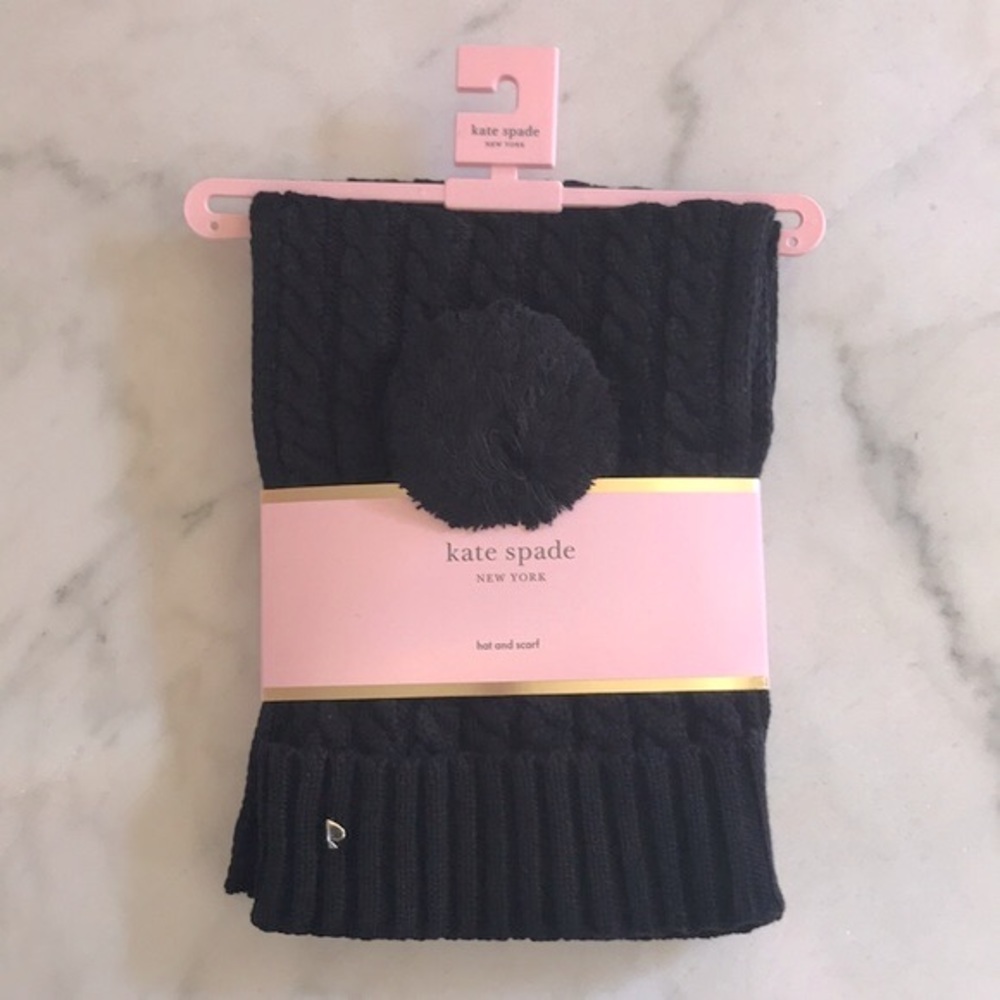 Kate Spade Cable Knit Hat & Scarf